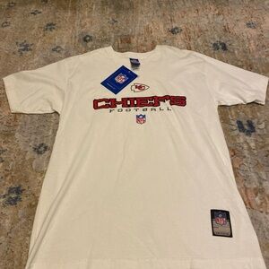 Vintage Reebok Kansas City Chiefs Shirt M White Y2K Football NFL NWT On Field